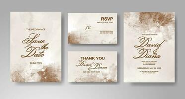 Wedding invitation with abstract watercolor background vector