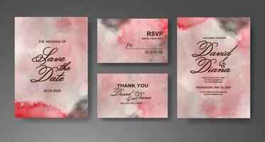 Wedding invitation with abstract watercolor background vector