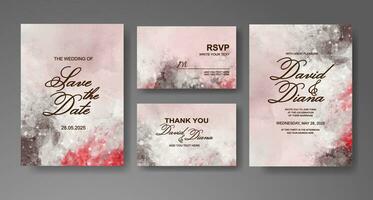 Wedding invitation with abstract watercolor background vector