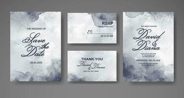 Wedding invitation with abstract watercolor background vector