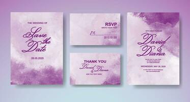 Wedding invitation with abstract watercolor background vector