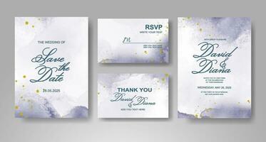 Wedding invitation with abstract watercolor background vector