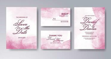 Wedding invitation with abstract watercolor background vector