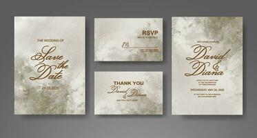 Wedding invitation with abstract watercolor background vector