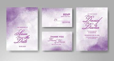 Wedding invitation with abstract watercolor background vector