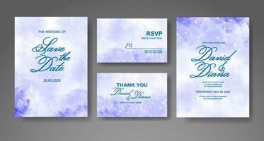 Wedding invitation with abstract watercolor background vector