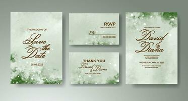 Wedding invitation with abstract watercolor background vector