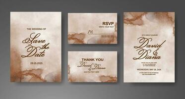 Wedding invitation with abstract watercolor background vector