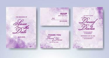 Wedding invitation with abstract watercolor background vector