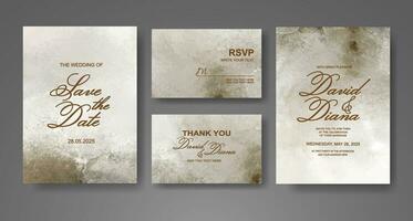 Wedding invitation with abstract watercolor background vector