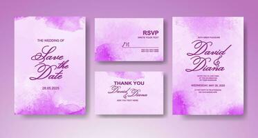 Wedding invitation with abstract watercolor background vector