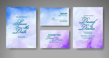 Wedding invitation with abstract watercolor background vector