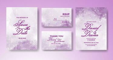 Wedding invitation with abstract watercolor background vector