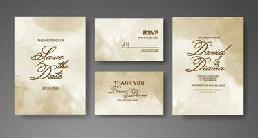 Wedding invitation with abstract watercolor background vector