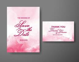 Wedding invitation with abstract watercolor background vector