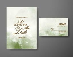 Wedding invitation with abstract watercolor background vector