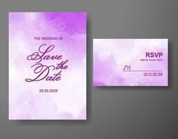 Wedding invitation with abstract watercolor background vector