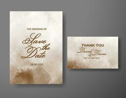 Wedding invitation with abstract watercolor background vector