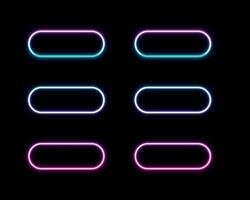 Neon light in the shape geometric rectangle vector illustration.