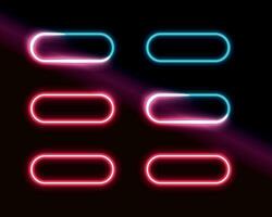 Neon light in the shape geometric rectangle vector illustration.