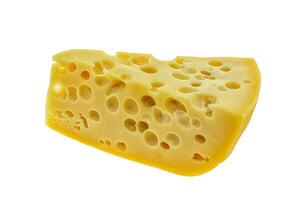 Maasdam cheese - yellow triangle with holes photo