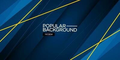 Abstract dark blue background with overlap pattern and yellow lines element background for banner design. Eps10 vector