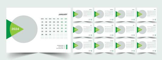 Planner template with calendar for 2024 year vector