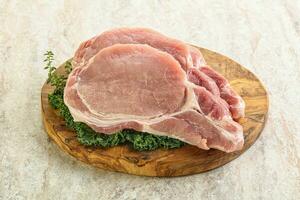 Raw pork loin for coocking photo