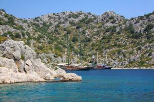 Rock and sea in Turkey photo