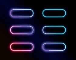 Neon light in the shape geometric rectangle vector illustration.