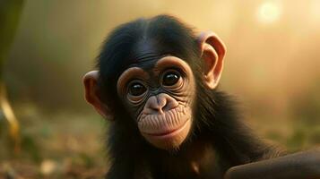 a monkey with a human face AI Generated photo