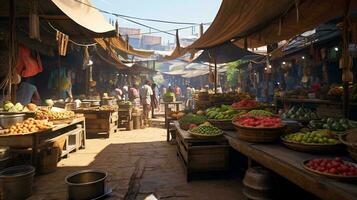 a market with lots of fruits AI Generated photo