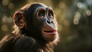 a close up of a monkey AI Generated photo