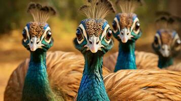 un grupo de vistoso aves ai generado foto