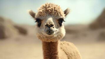 a close up of a llama AI Generated photo