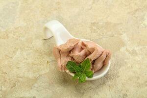 Liver pate in the bowl photo