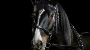 a horse with a saddle AI Generated photo