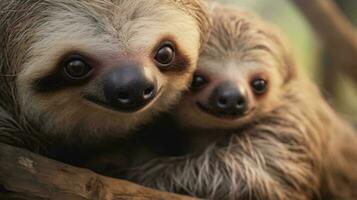 a couple of sloths AI Generated photo