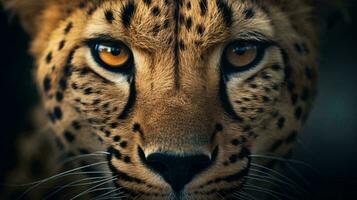 un cerca arriba de un leopardo ai generado foto