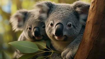 koalas hugging each other AI Generated photo