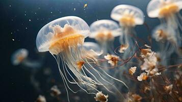 a close up of a jellyfish AI Generated photo