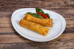 Deep fried spring roll with prawn photo