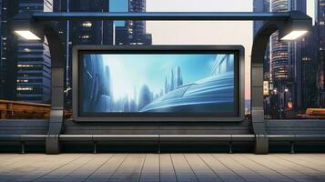 a large screen on a building AI Generated photo