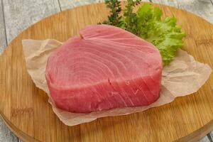 Raw tuna steak photo