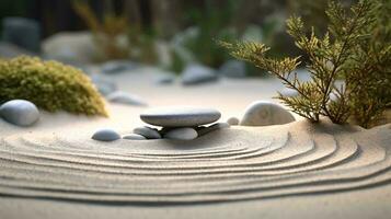 a group of rocks on a table AI Generated photo