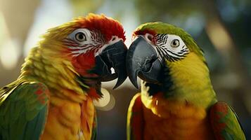 un Pareja de loros ai generado foto