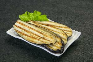 Grilled eggplant in the bowl photo