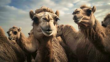 a group of camels AI Generated photo