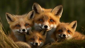 a group of foxes AI Generated photo