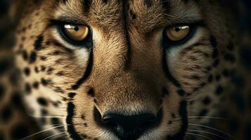 a close up of a cheetah's face AI Generated photo